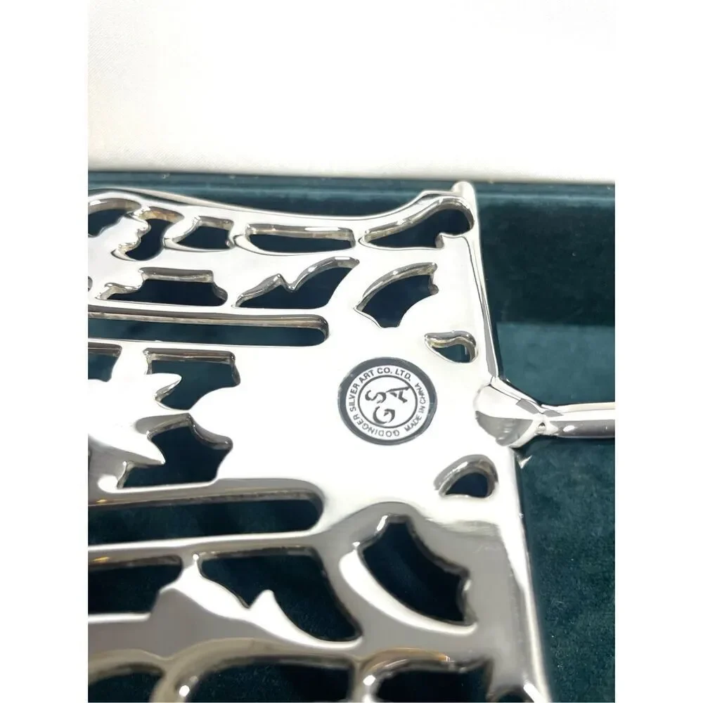 Vintage Godinger Neiman Marcus Grape Motif Silver Serving Piece + Velvet Box HTF